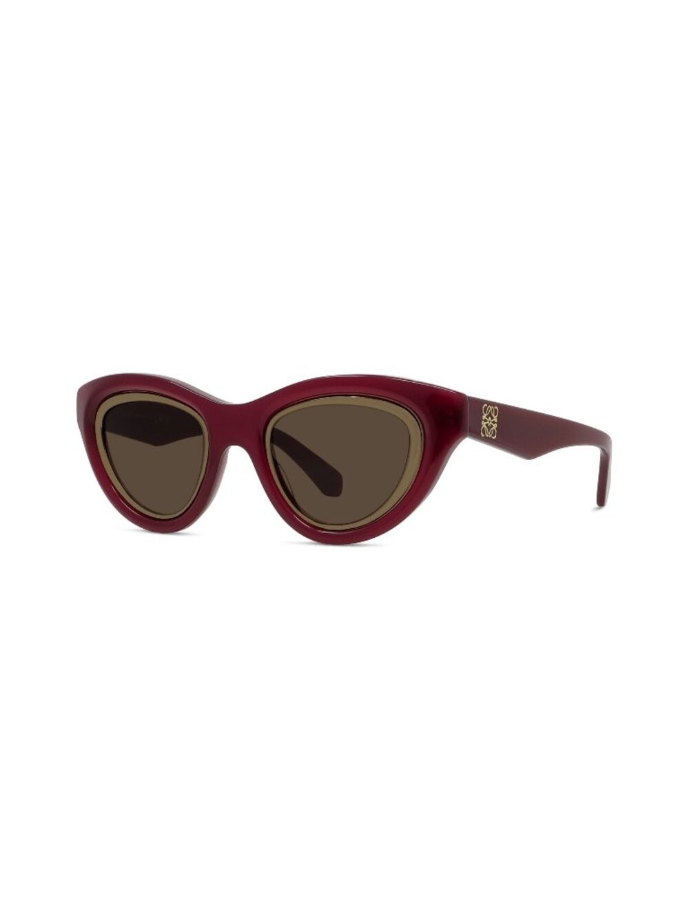 New LOEWE Women's Sunglasses Acetate Frame ANAGRAM LW40182U 66E 53 Red Cat Eye